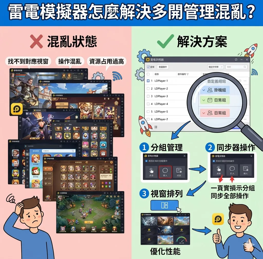 雷電模擬器怎麼解決多開管理混亂?